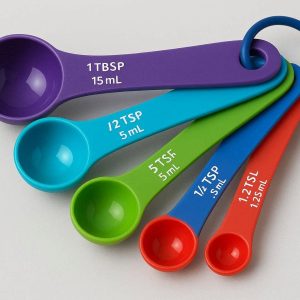 11 Premium Colorful Plastic Measuring Spoons Set Dual Metric Markings Kitchen Utensil Kit For Baking Cooking Liquid Dry