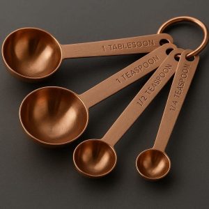 13 Elegant Copper Plated Stainless Steel Measuring Spoons Set Heavy Duty Metal Spoons For Modern Kitchen Decor Gift