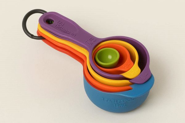 Compact Nesting Measuring Spoons Set Sturdy Plastic Ring Ergonomic Lightweight Kitchen Tools For Apartment RV Small Space