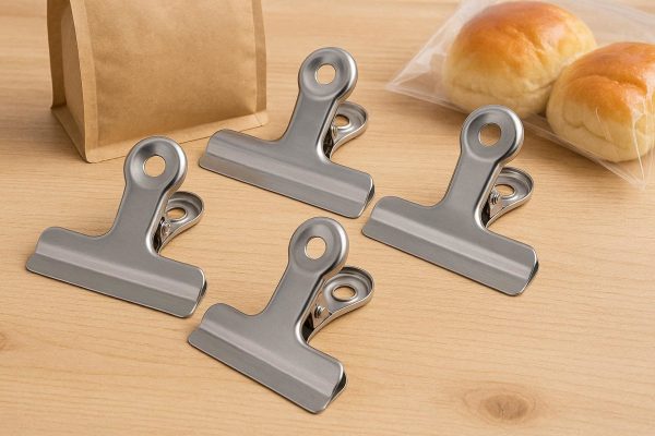 Large Heavy Duty Stainless Steel Food Sealing Clips Wide Jaw Bulldog Clamps For Coffee Bags Bread Packaging Kitchen