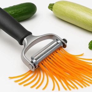 6 Advanced Julienne Vegetable Peeler Sharp Stainless Steel Shredder Cutter Ergonomic Grip Tool For Healthy Salads Garnishes Vegetable