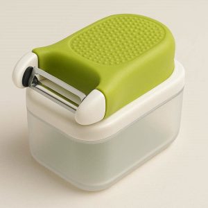 8 Compact Fruit Vegetable Peeler With Built In Container Mess Free Storage Grip Sharp Blade Smart Kitchen Gadget